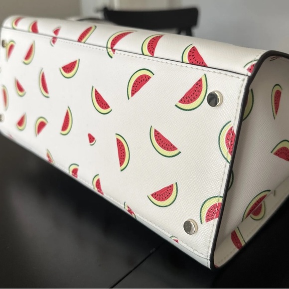 Kate Spade Staci Medium Top Zip Satchel Crossbody Watermelon Cream Multi - Picture 4 of 10